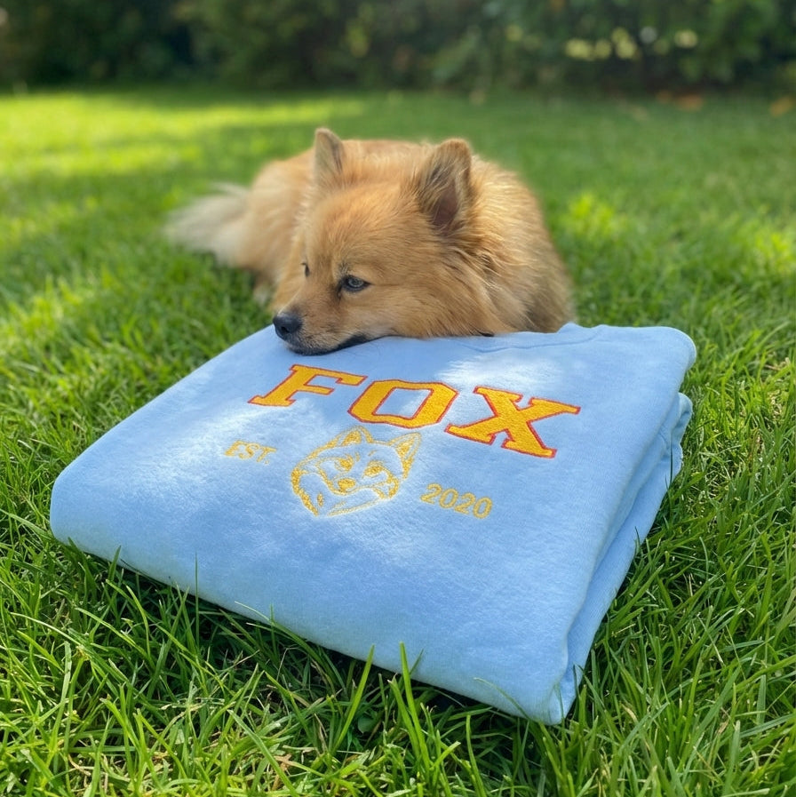 College Embroidered Pet Sweatshirt